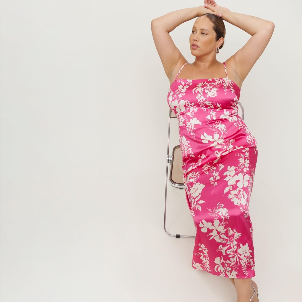NWT Reformation Pink Frankie Slip Dress